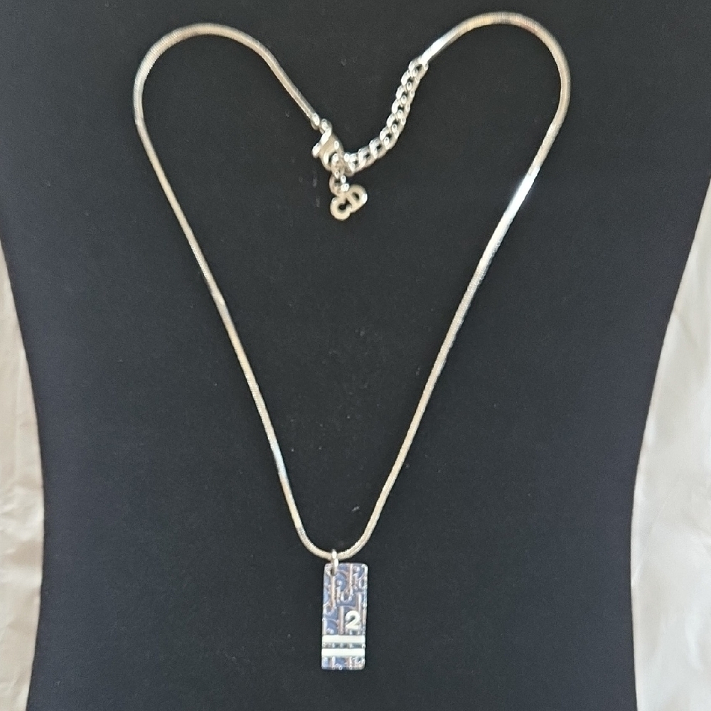 Christian Dior Enamel Oblique Trotter Necklace - Picture 3 of 9